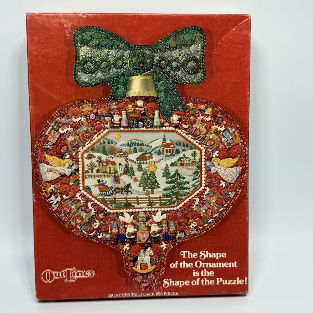 Springbok Hallmark Outlines Vintage Christmas Ornament Shpaed Puzzle COMPLETE